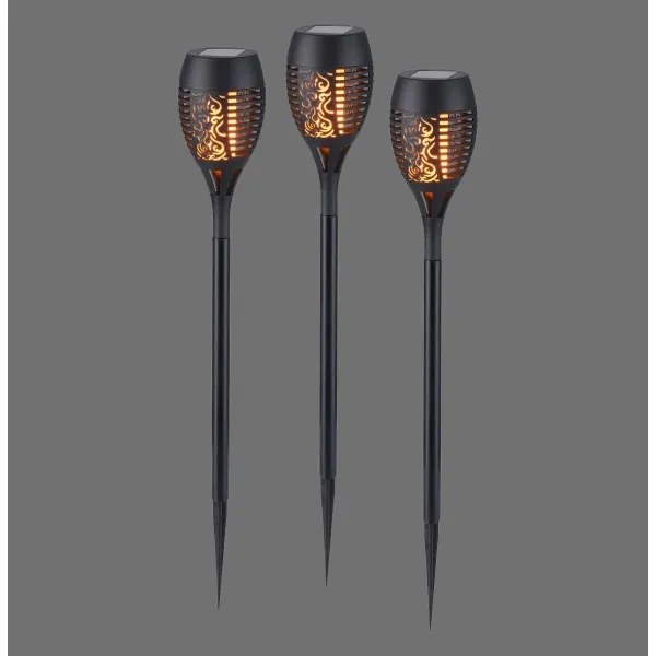 JUST LIGHT. 19106-18-3 - 3x LED napelemes lámpa FACKEL LED/0,24W/1,2V fekete