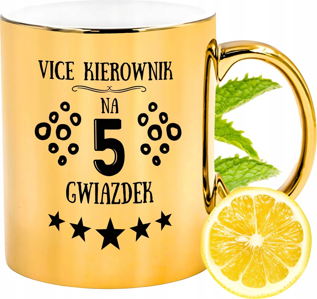 Arany csillogó bögre Vice Manager Ajándék Nyomtatott Fotóval