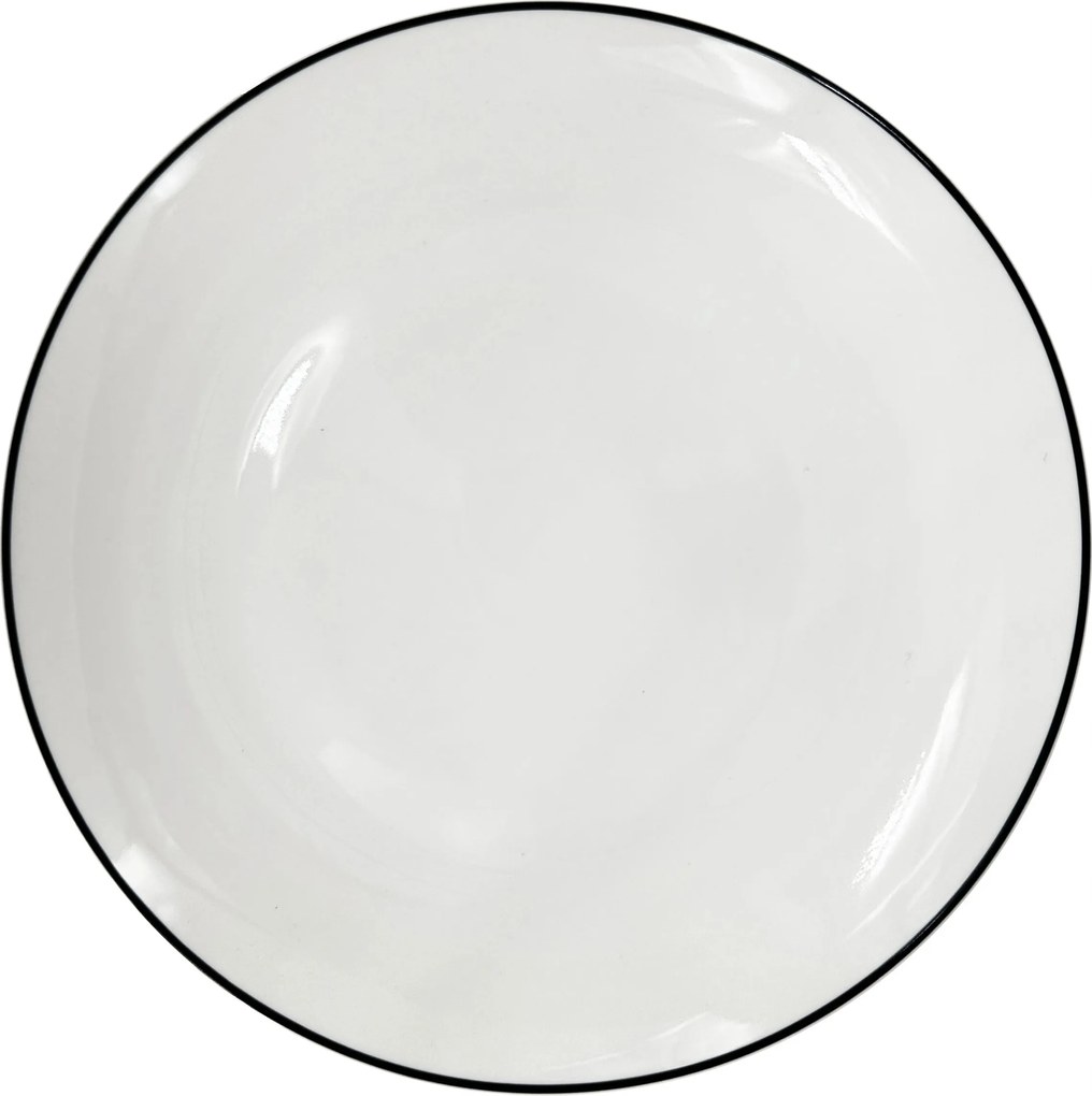 Linea fekete porcelán lapos tányér, ø 27 cm, fekete vonal