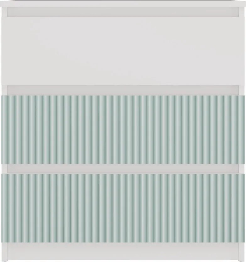 MIX M3 ARTEO komód, 70x75x40 cm, fehér-mentazöld