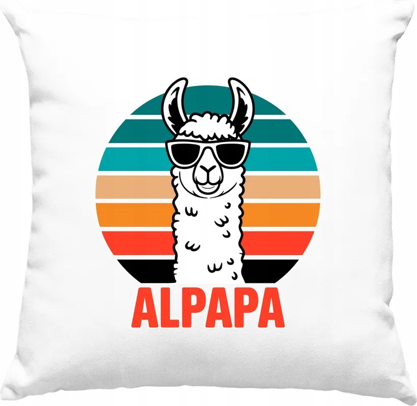 Alpaka Apa Vicces párna, fehér