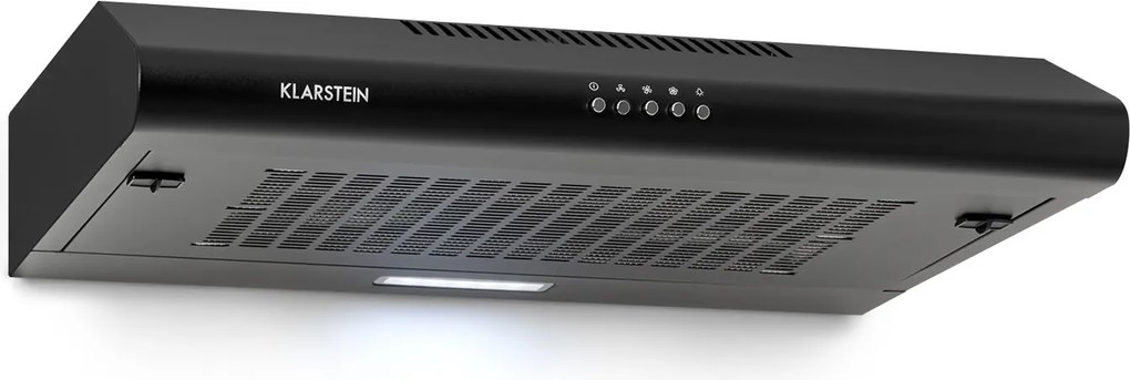 Klarstein Capannina, szekrény alá beépíthető páraelszívó, 60 cm, 166 m³/ó, LED, nemesacél, fekete