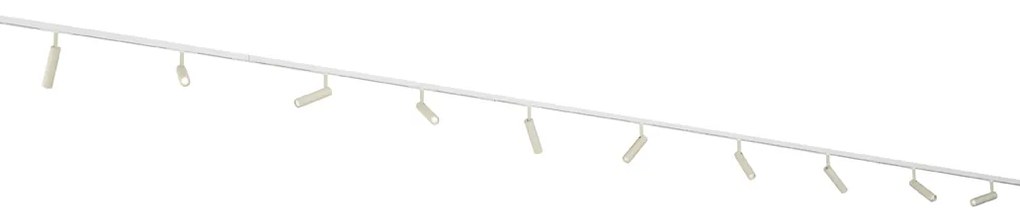 Modern sínrendszer 10 beépített spotlámpával, bézs és fehér, 1 fázisú - Slimline Uzzy