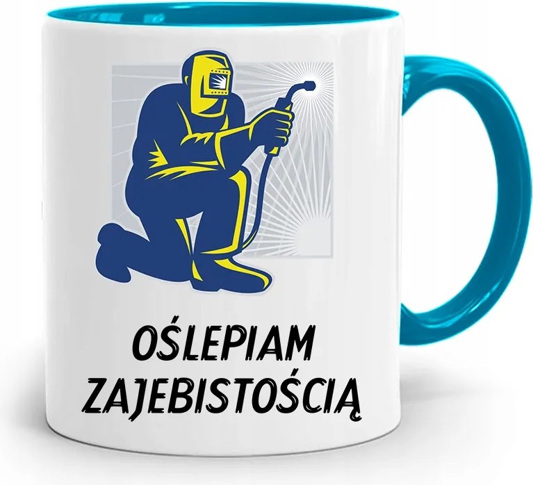 Kék Hegesztő Bögre Vakító Nyomtatott Mintával