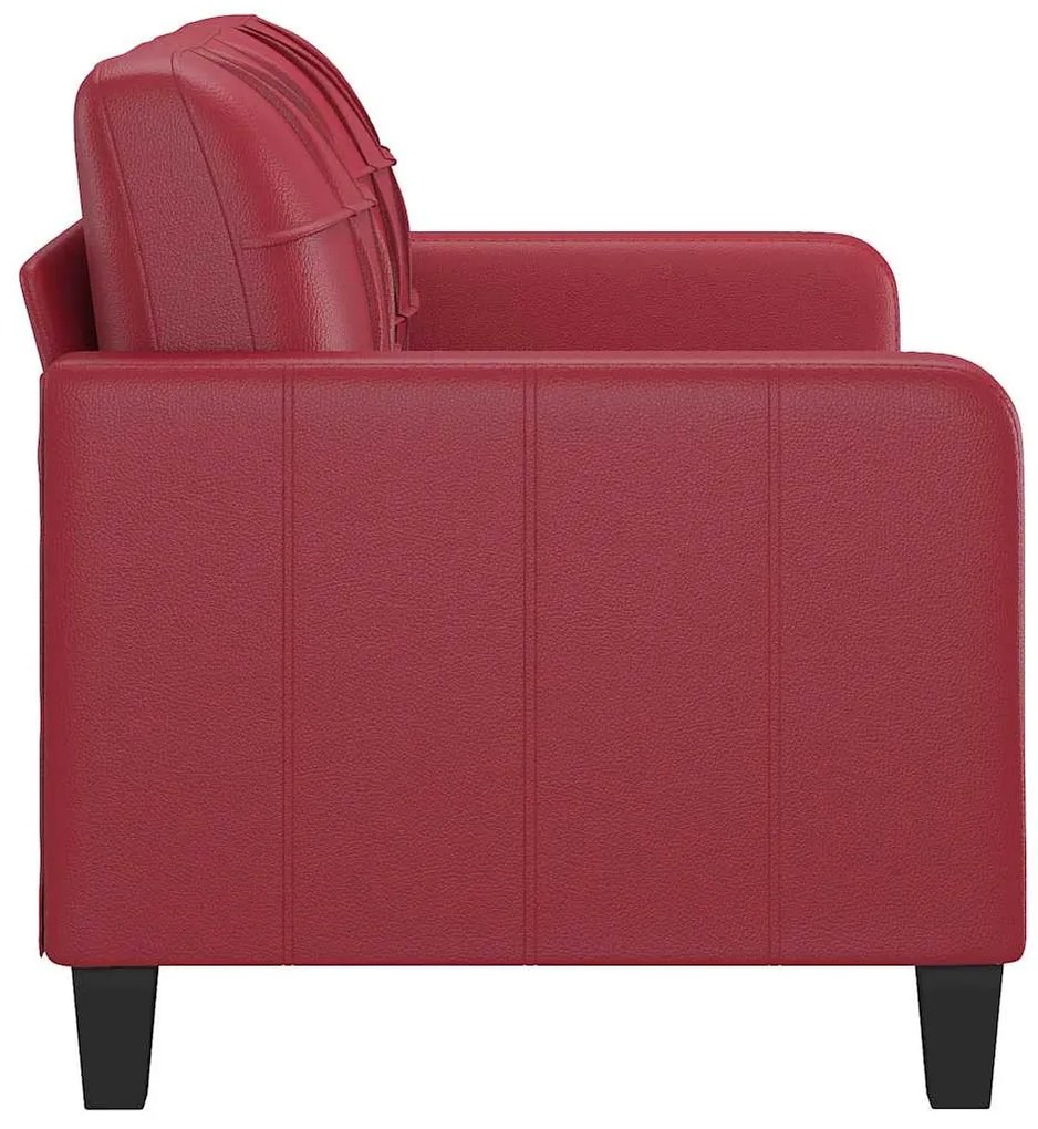 vidaXL 2 személyes bordó színű műbőr kanapé 140 cm