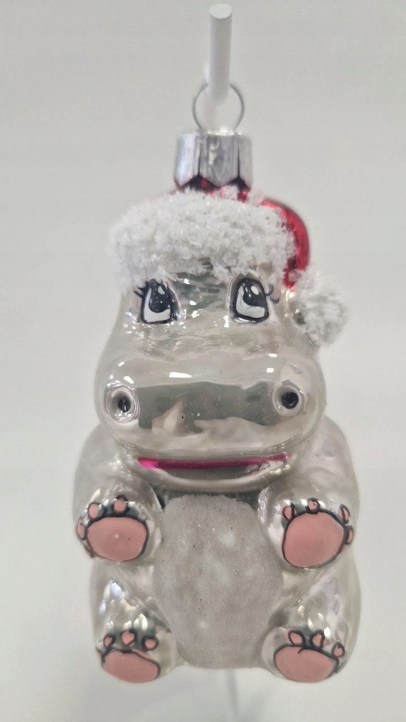 Üveg karácsonyfadísz karácsonyra Víziló