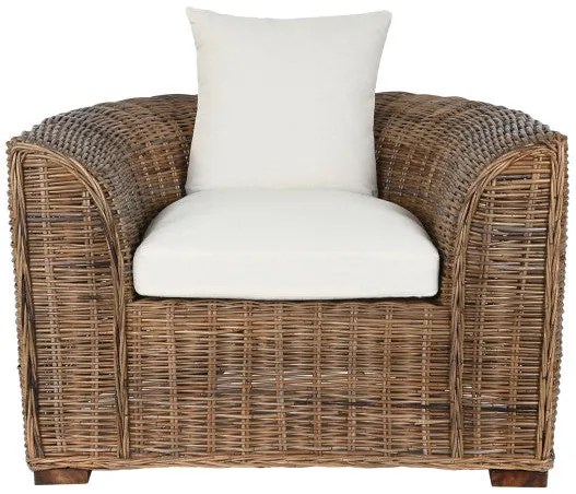 Rattan fotel karosszék pármákkal 100x78x68 cm