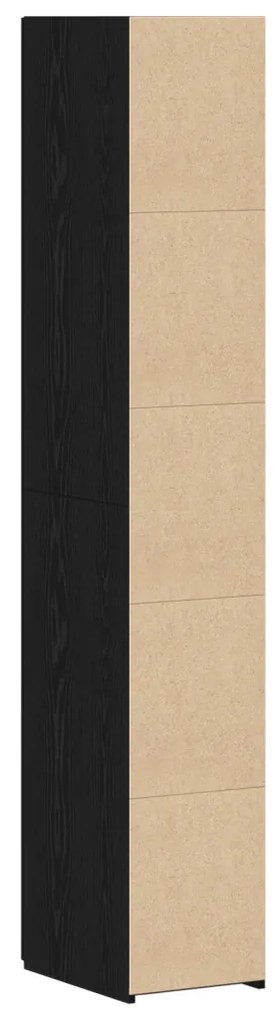 fekete tölgy magas tároló 30x42,5x185 cm mérnöki fával
