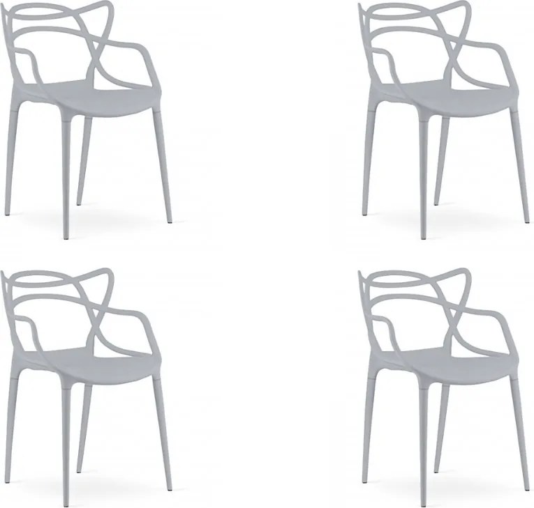 4 db világosszürke KATO műanyag szék készlet