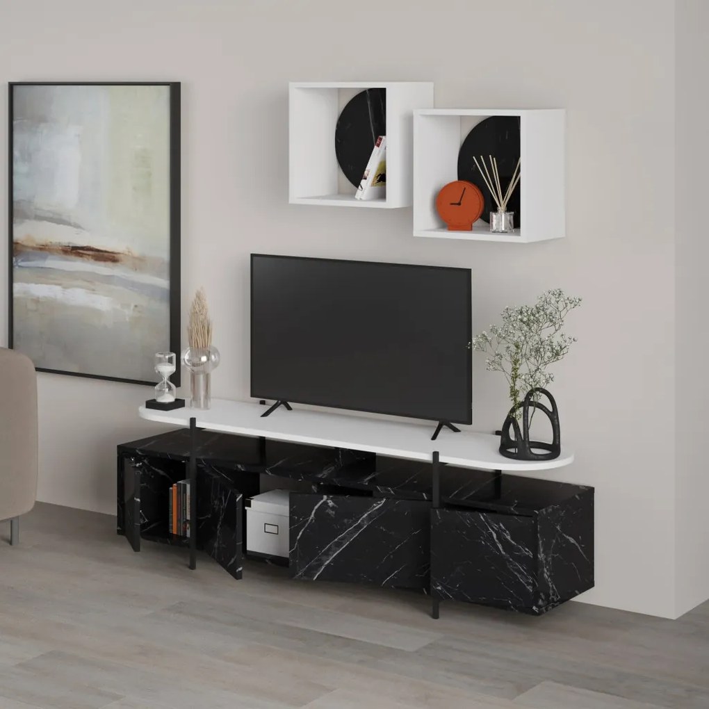 Hanley TV-állvány, fehér, 160 cm