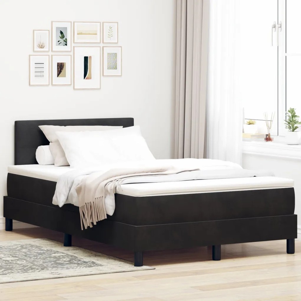 Boxspring Ágy Matrac Sötétben 120x200 cm Bársonyos