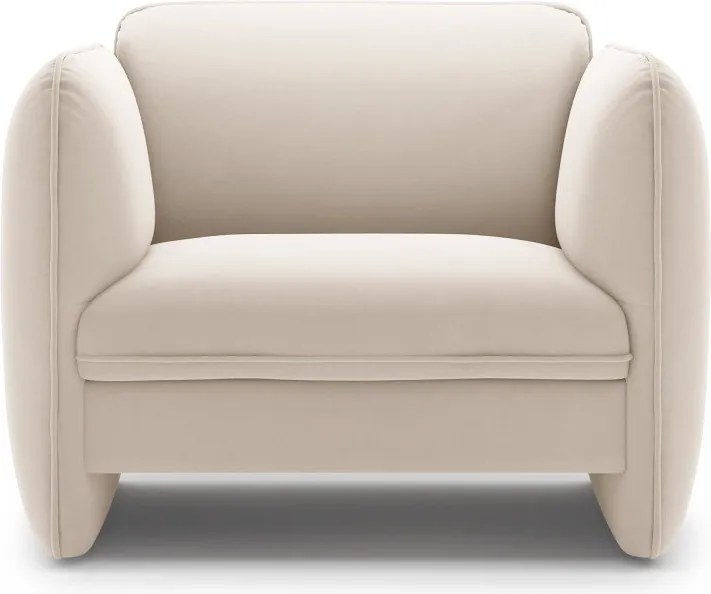 Krémszínű bársony fotel Georgia – Micadoni