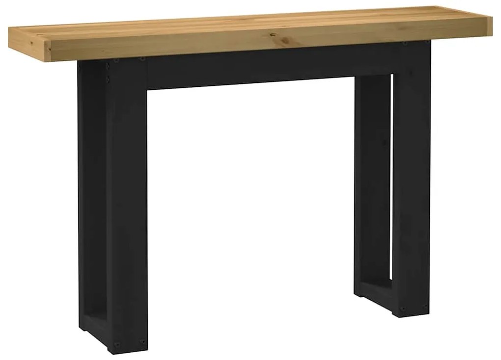 konzolasztal NOAIN U alakú lábak 120x30x75 cm tömör fa fenyőfa