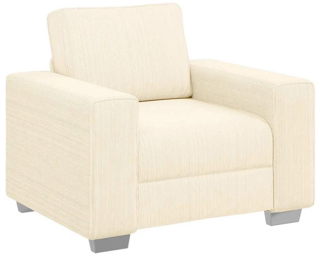 krémszínű kordbársony szövet kanapéfotel 60 cm