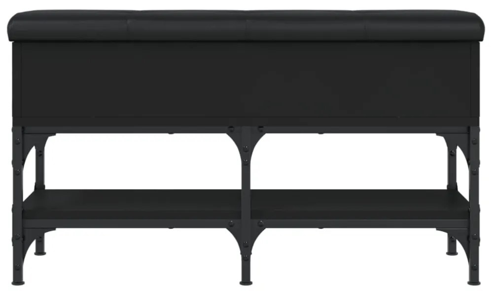fekete szerelt fa cipőtároló pad 82 x 32 x 45 cm