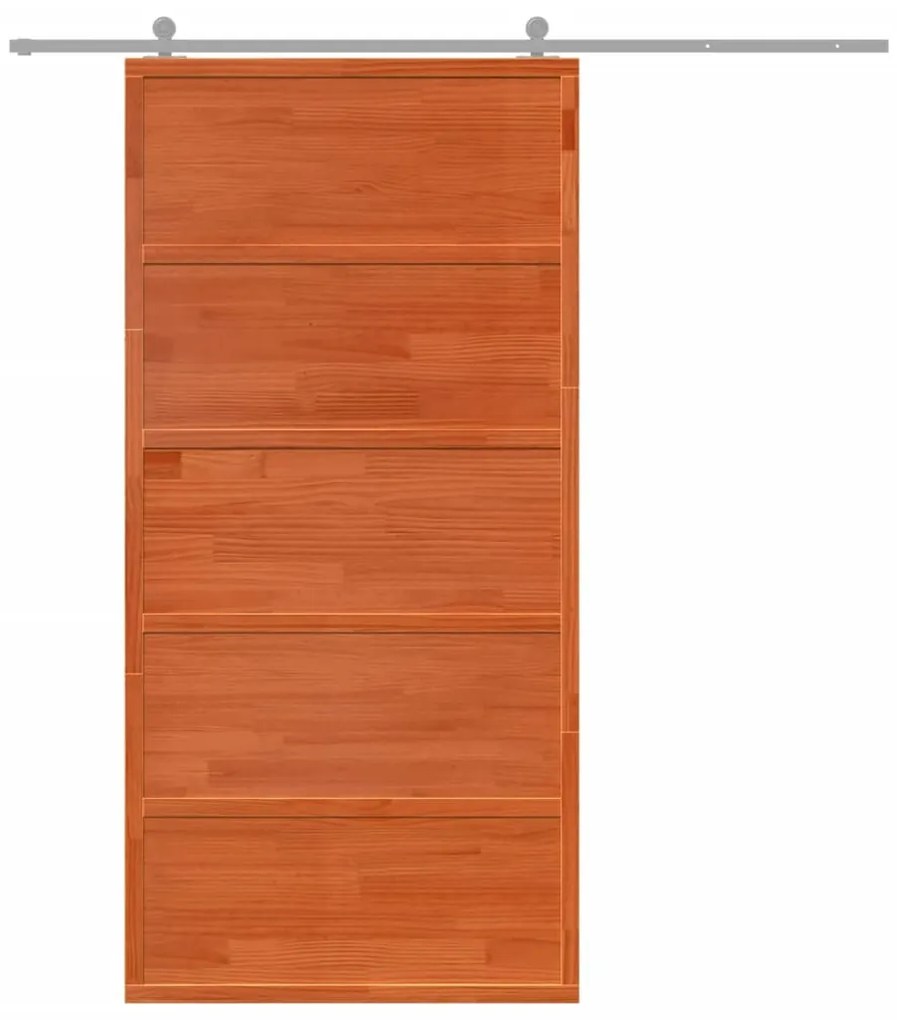 viaszbarna tömör fenyőfa istálló stílusú ajtó 100x208 cm
