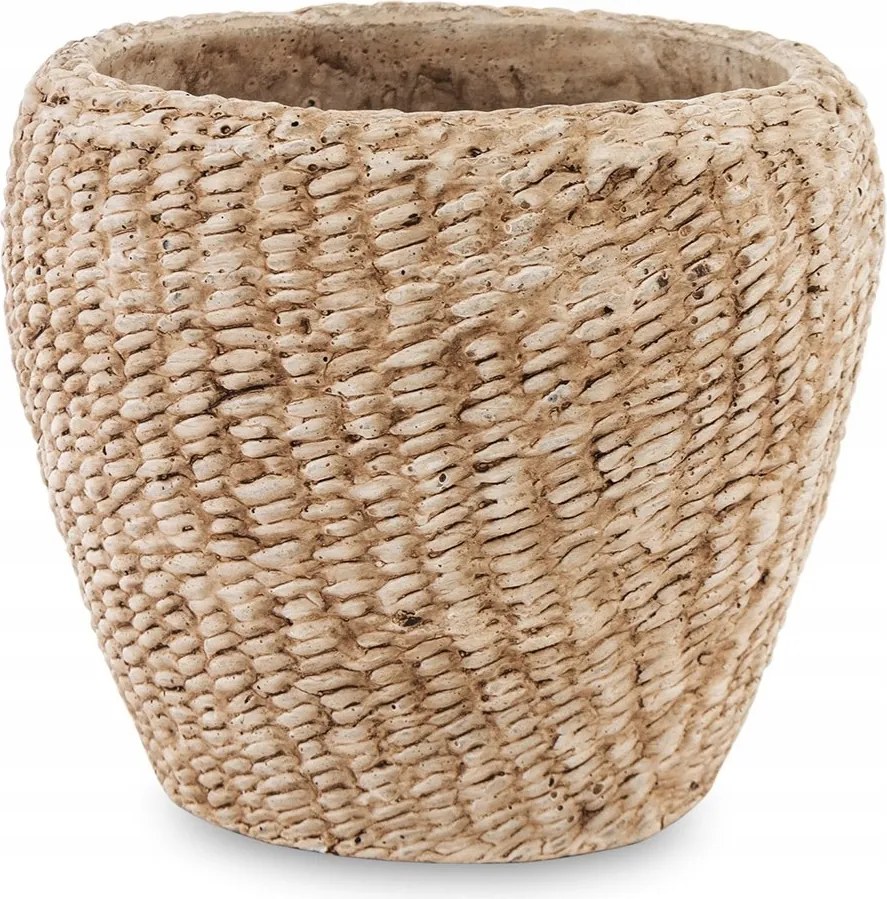 Virágtartó Fedél Barna 10x12cm Boho Cement Díszített 15