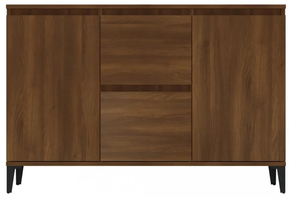 barna tölgy színű szerelt fa tálalószekrény 104 x 35 x 70 cm