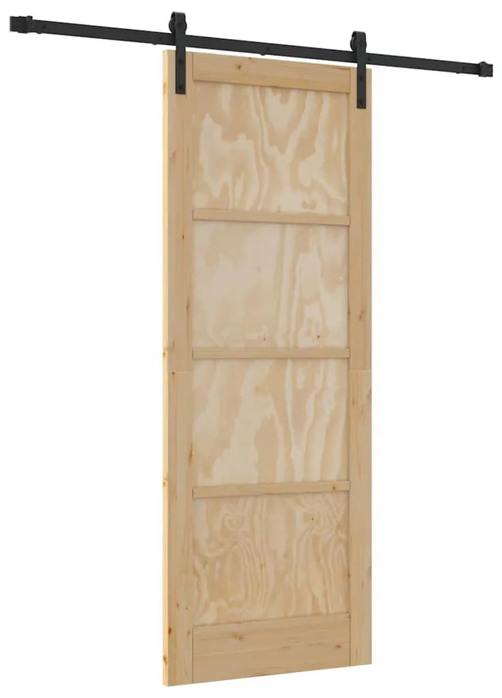 Csúszó Ajtó Természetes és fekete 78 x 202 cm
