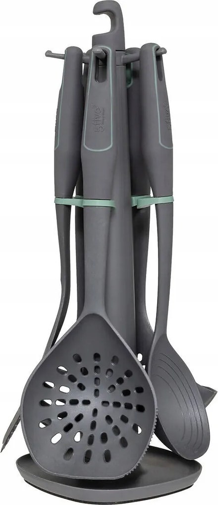 Konyhai Eszközök Főzőkészlet Állványon Szürke Konyhai