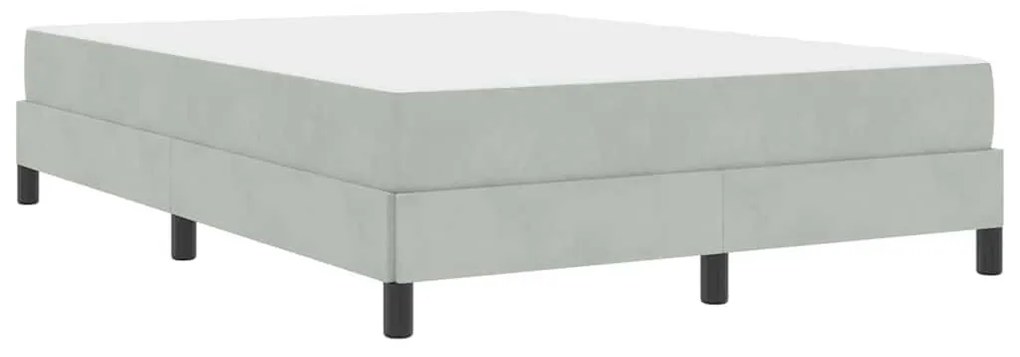 Boxspring ágy matraccal Világosszürke 140 x 190 cm Bársony