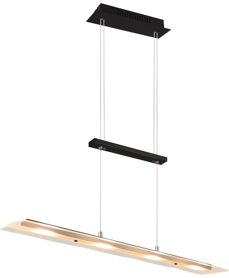 Fekete LED függőlámpa üveg búrával Milos – Trio