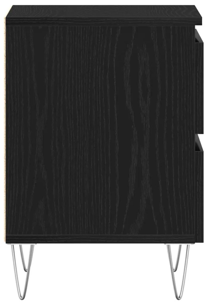 Éjjeli szekrény 2 db fekete tölgy 40x35x50 cm összeszerelt fa