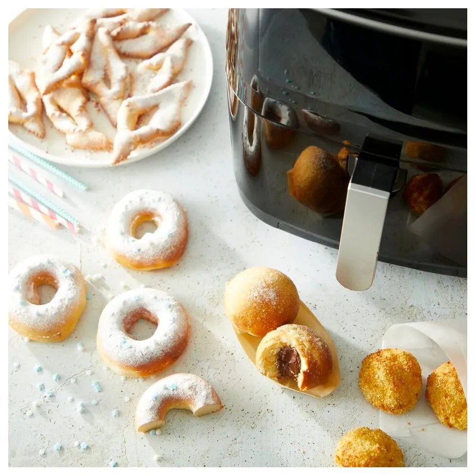 Fekete forrólevegős fritőz EASY FRY&amp;GRILL STEAM+ FW201815 – Tefal