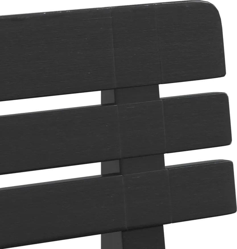 Antracitszürke polipropilén kerti pad 110 x 52 x 71 cm