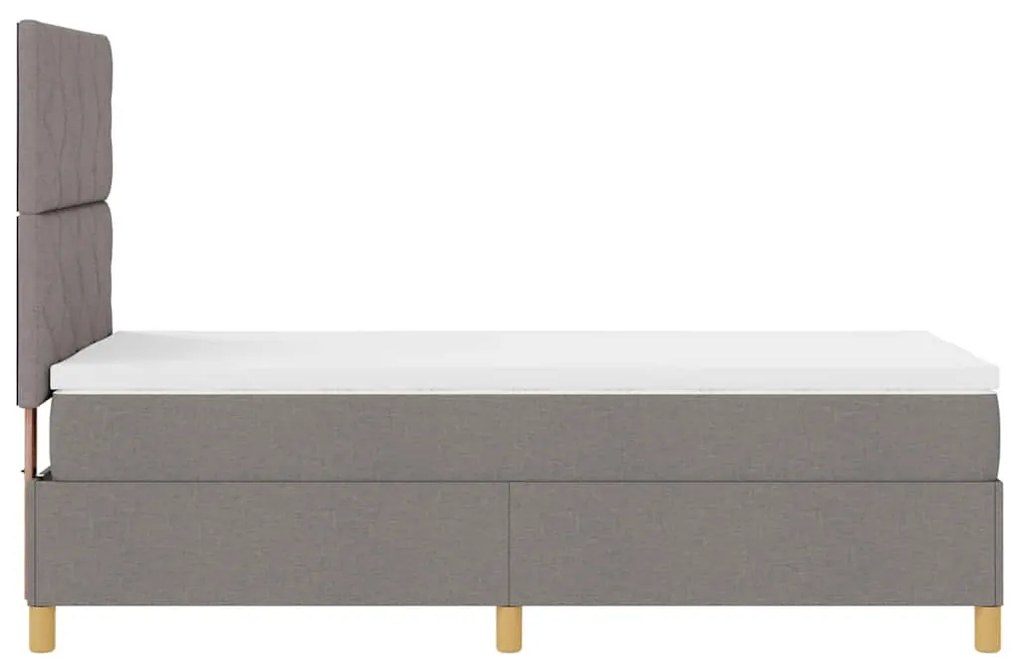 Boxrugós ágy fejtámlával Tópszínű 100 x 200 cm szövet