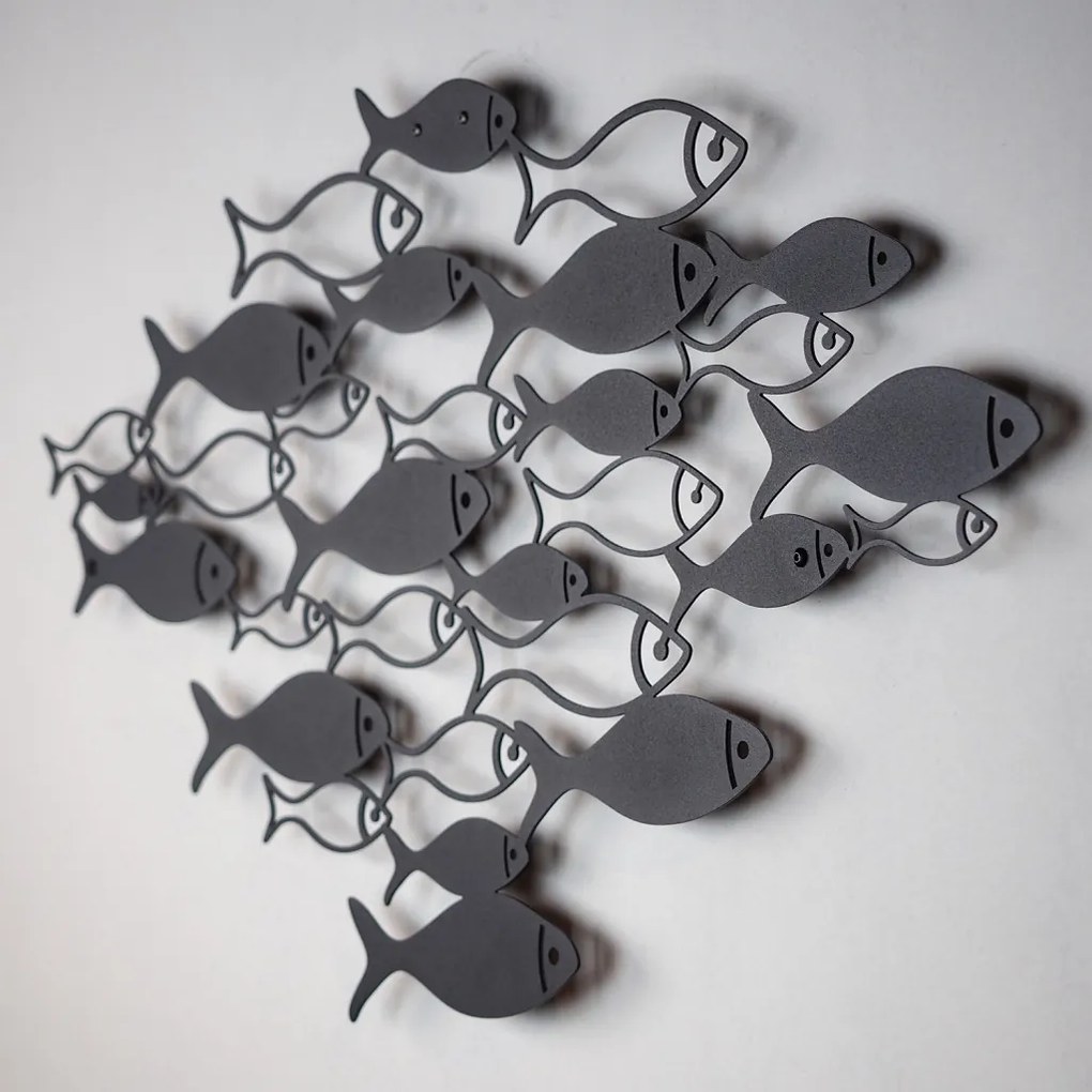 Fish fém fali dekoráció, 41×70 cm