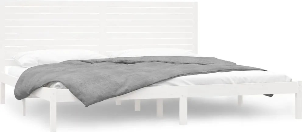 vidaXL fehér tömör fa ágykeret 200 x 200 cm