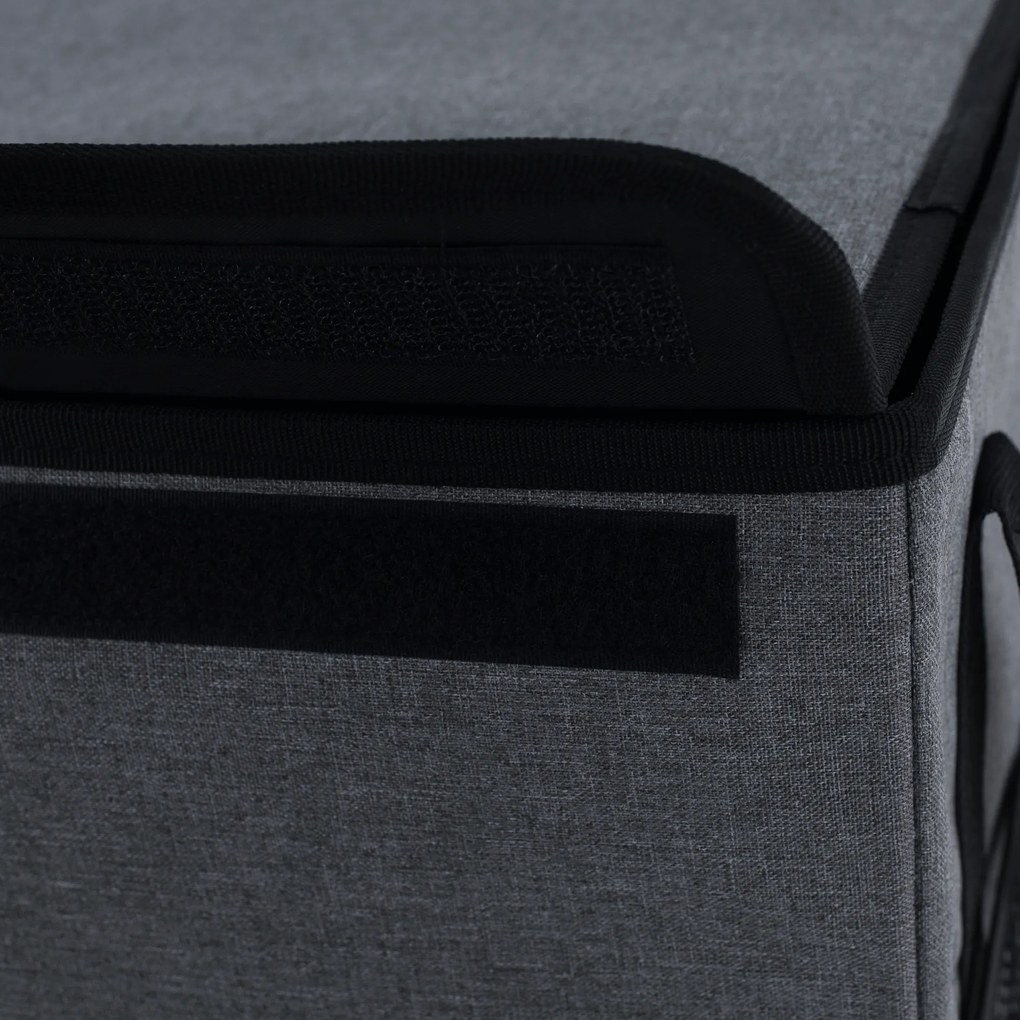 Összecsukható tároló doboz, szürke/fekete, DETER