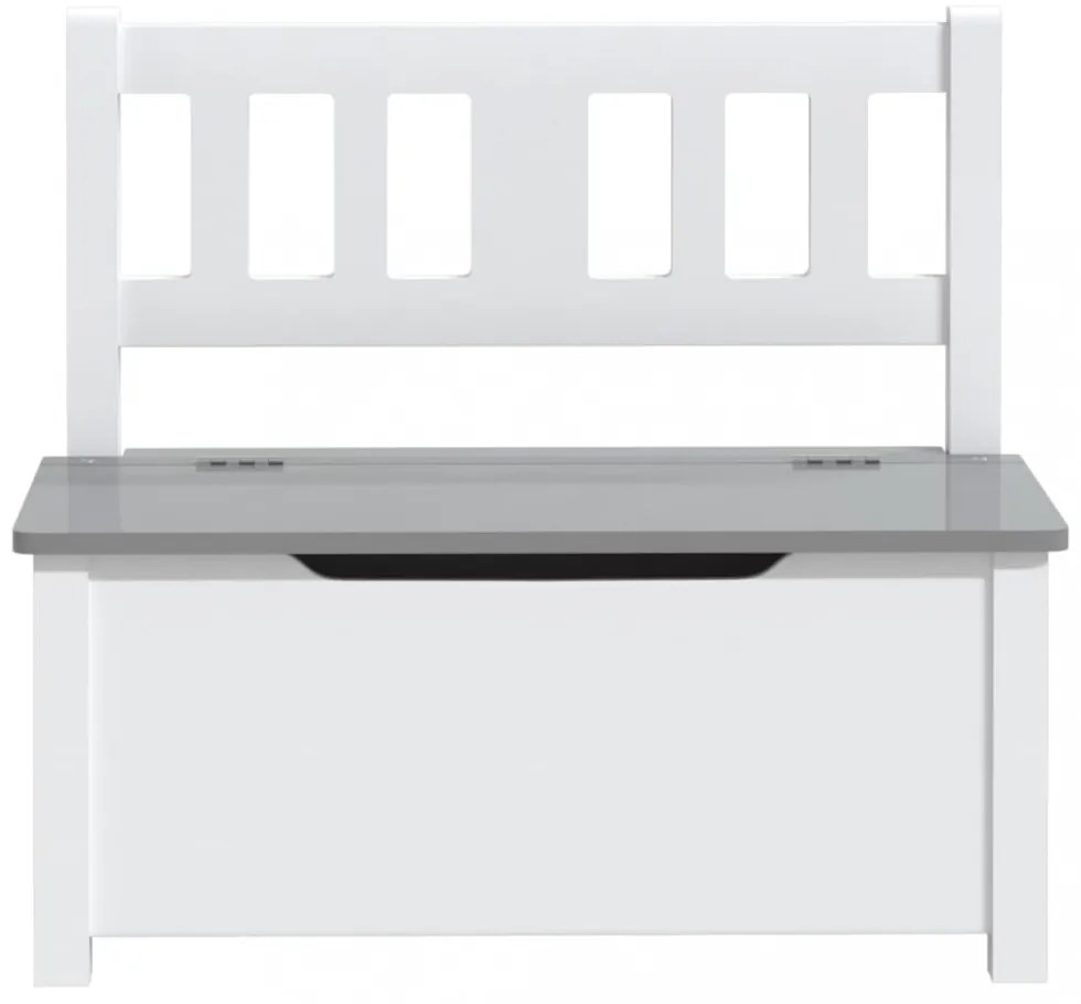 fehér-szürke MDF gyermek tárolópad 60 x 30 x 55 cm