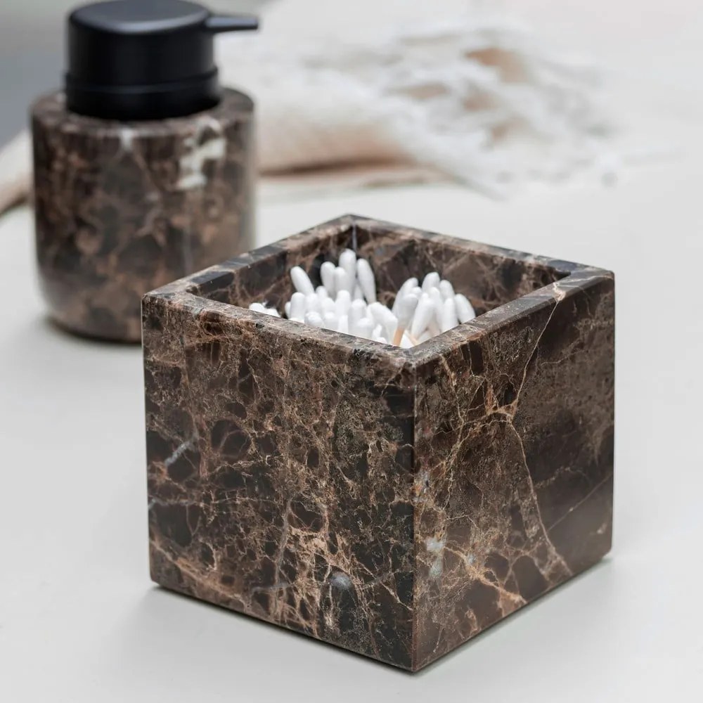 Sötétbarna márvány fürdőszobai rendszerező vattakorongokhoz Marble – Mette Ditmer Denmark