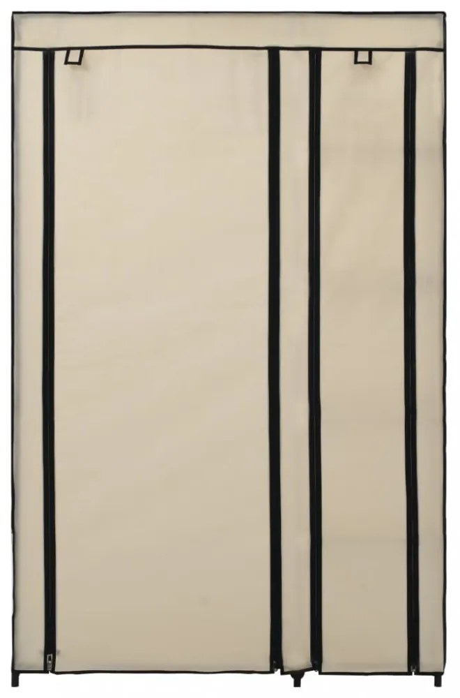 krémszínű összecsukható szövet ruhásszekrény 110 x 45 x 175 cm
