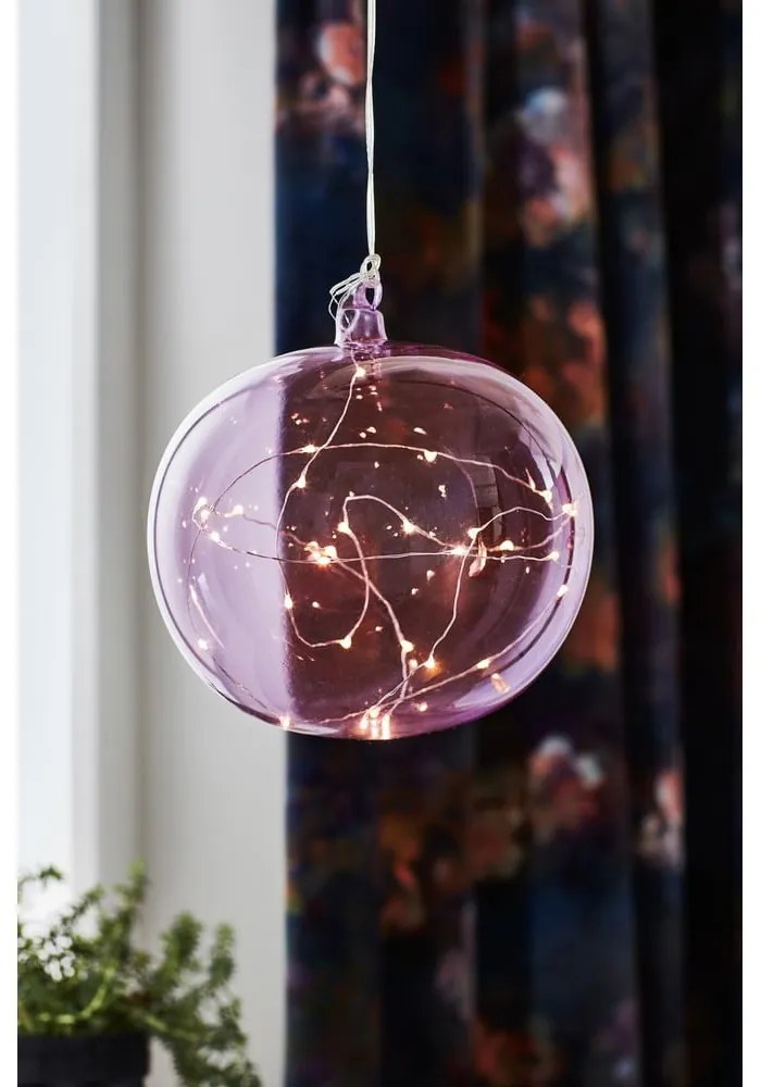 Lila függő karácsonyi fénydekoráció ø 18 cm Lina – Markslöjd