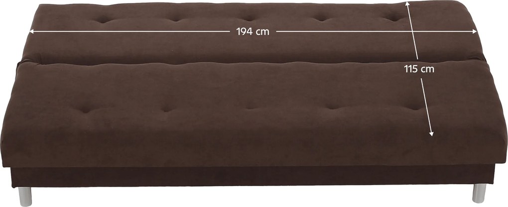 Kihúzható kanapé, barna, ALADA