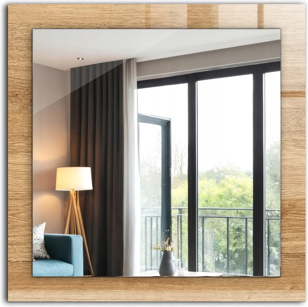 Fürdőszoba tükör nappali hálószoba nyomott mintával Fa szerkezettel 60x60 cm