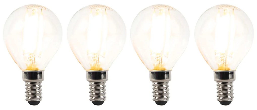 4 db E14-es szabályozható LED izzó készlet P45 átlátszó 3W 250lm 2700K