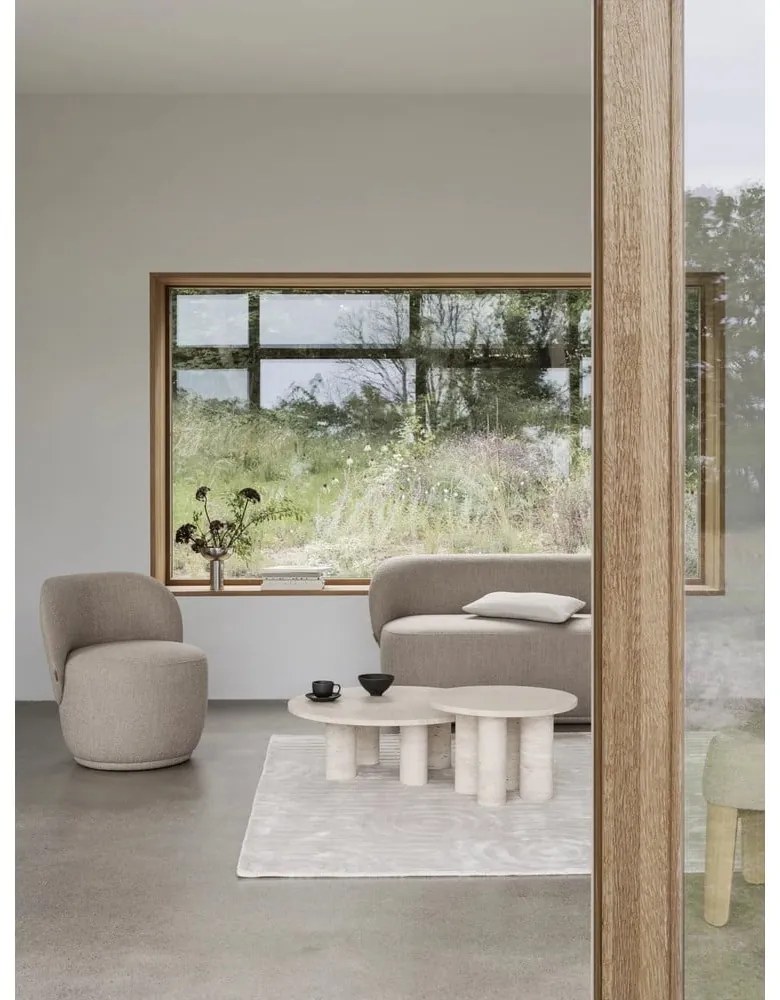 Bézs kő kerek dohányzóasztal ø 75 cm Volos – Blomus