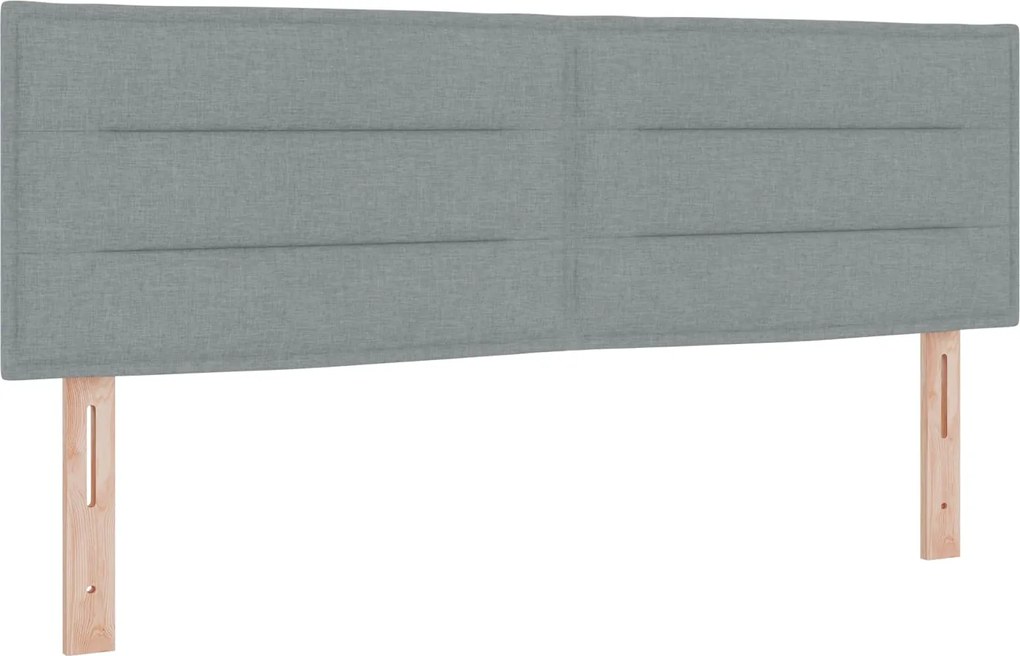 vidaXL LED ágytámla LED -es lámpákkal Világosszürke 144 cm Poliészter