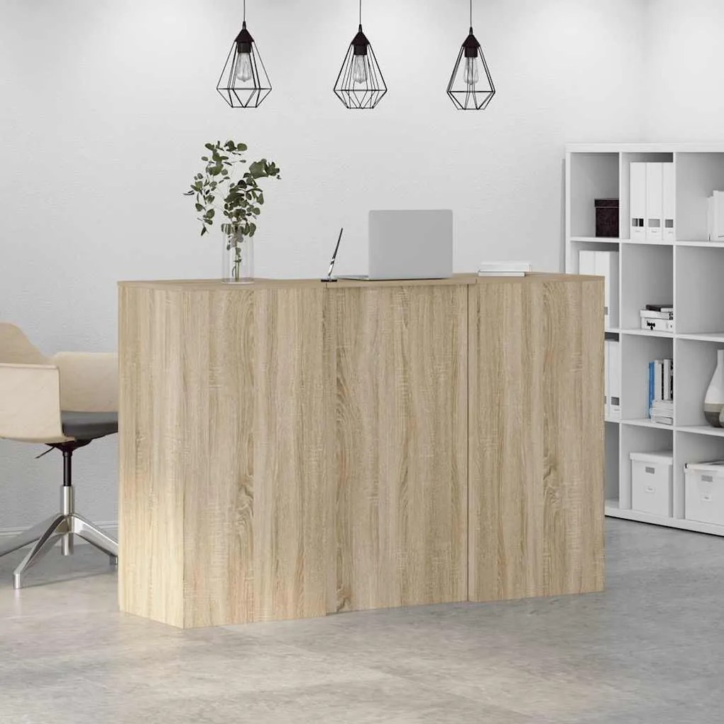 recepciós pult sonoma tölgy 155x50x103,5 cm szerelt fa