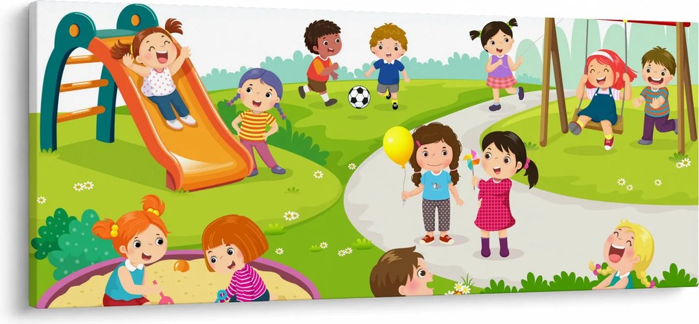 Kép a gyermekek szórakozásáról a homokozóban (120x50 cm)