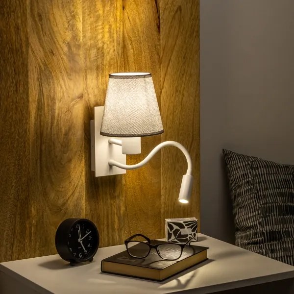 Brilagi - LED Fali lámpa NUBILA 1xE27/25W/230V + LED/3W fehér/szürke