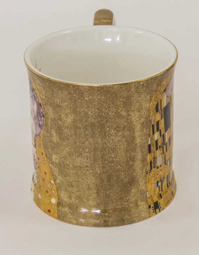 Porcelán 360ml barna bögre 1 személyes díszdobozban Gustav Klimt: A csók