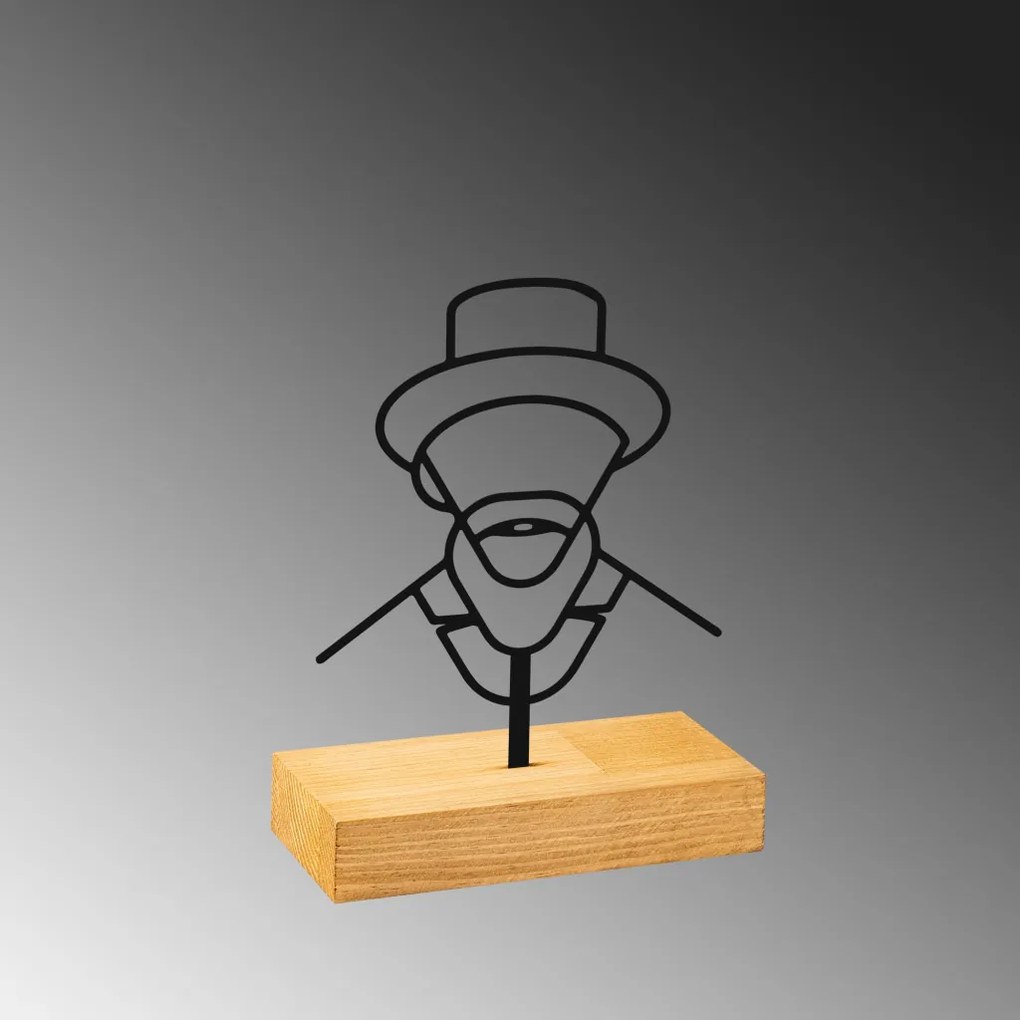Vincent fém dísztárgy, fekete, 21×8 cm