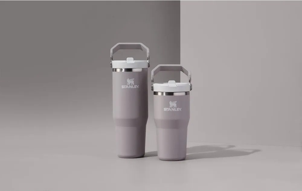 Világosszürke rozsdamentes acél termosz 600 ml IceFlow™ Flip Straw 2.0 Tumbler Ash – Stanley