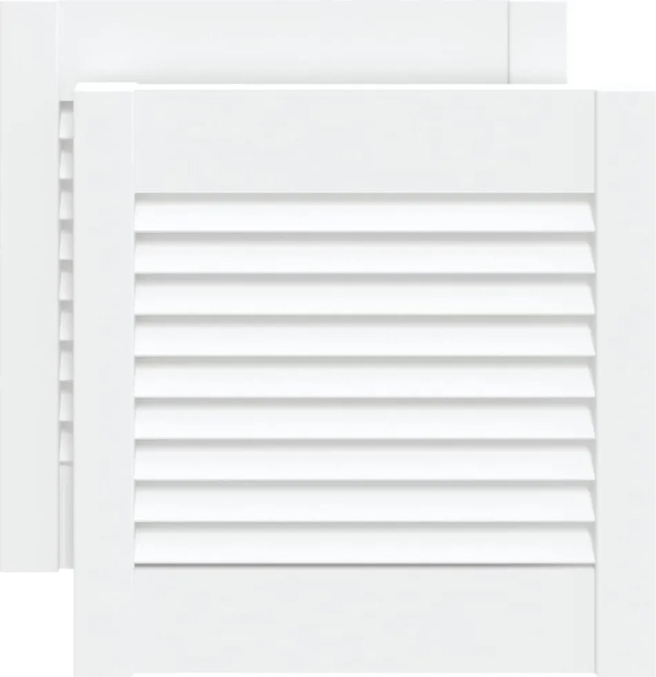 vidaXL 2 db fehér tömör fenyőfa lamellás szekrényajtó 39,5 x 39,4 cm
