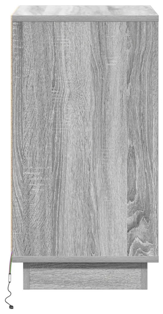 Éjjeli Szekrény LED-del Szürke Sonával 39x34.5x65 cm Mérnöki Fa